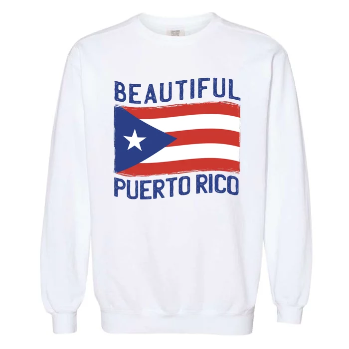 Beautiful Puerto Rico Flag Garment-Dyed Sweatshirt