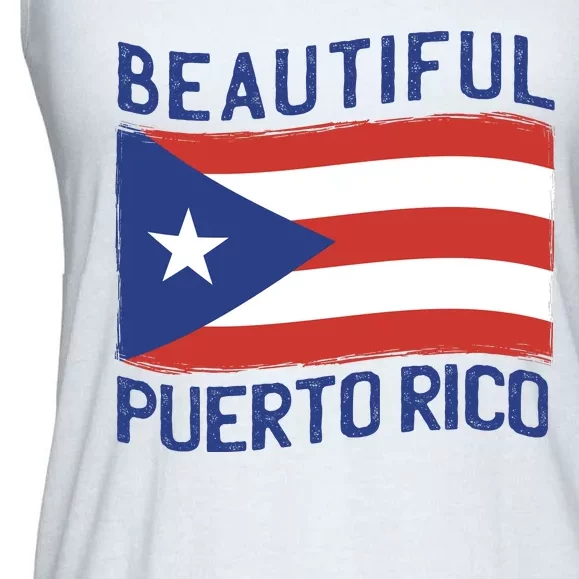 Beautiful Puerto Rico Flag Ladies Essential Flowy Tank