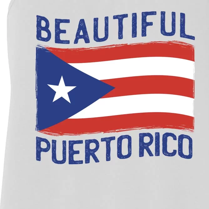 Beautiful Puerto Rico Flag Women's Racerback Tank