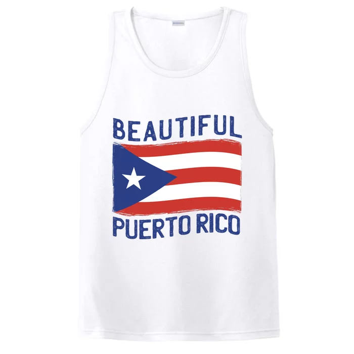 Beautiful Puerto Rico Flag Performance Tank