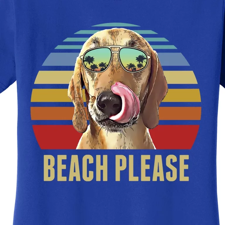 Beach Please Redbone Coonhound Dog Funny Summer Cool Gift Women's T-Shirt