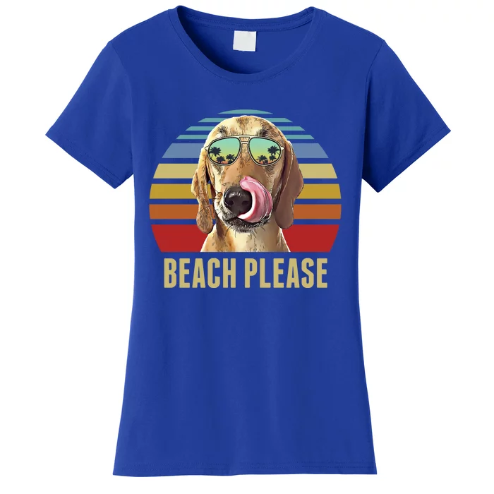 Beach Please Redbone Coonhound Dog Funny Summer Cool Gift Women's T-Shirt