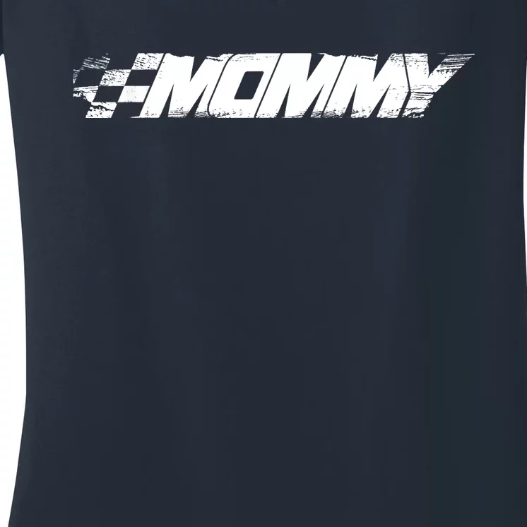 Birthday Party Racing Family pit crew race Mommy Women's V-Neck T-Shirt