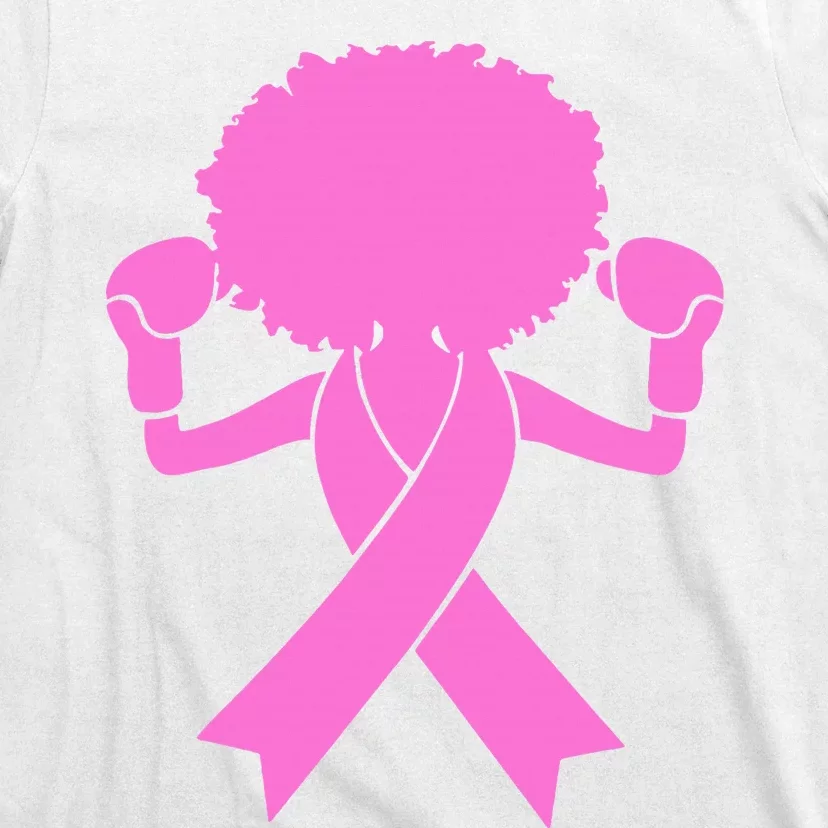 Boxing Pink Ribbon African American Breast Cancer T-Shirt