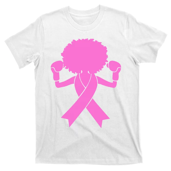 Boxing Pink Ribbon African American Breast Cancer T-Shirt