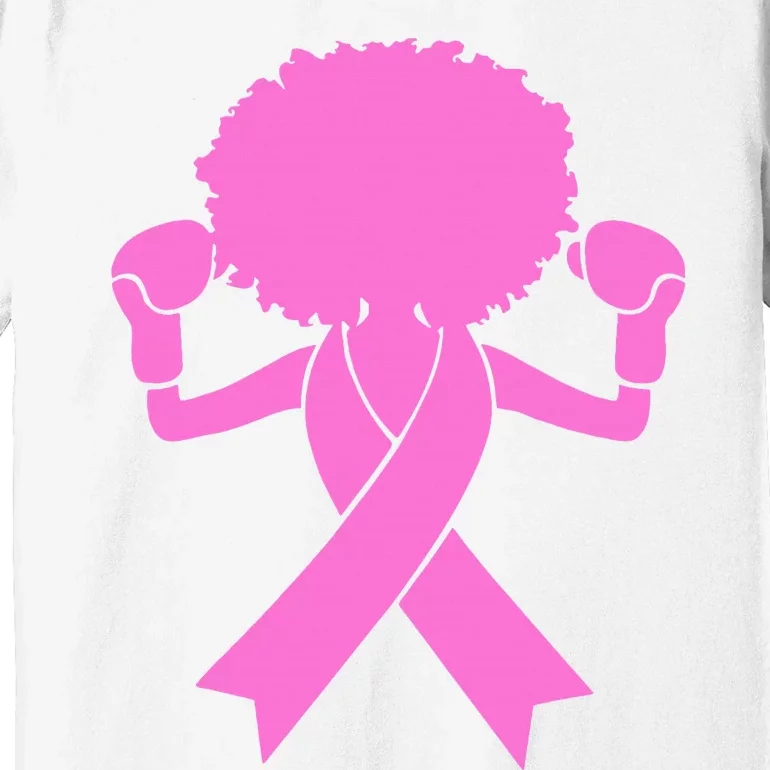 Boxing Pink Ribbon African American Breast Cancer Premium T-Shirt