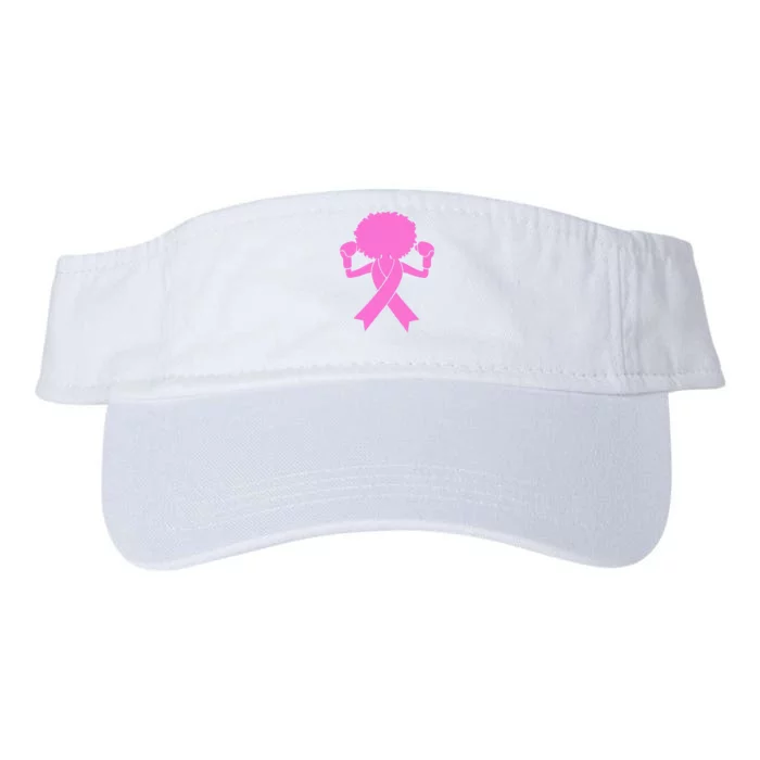 Boxing Pink Ribbon African American Breast Cancer Valucap Bio-Washed Visor