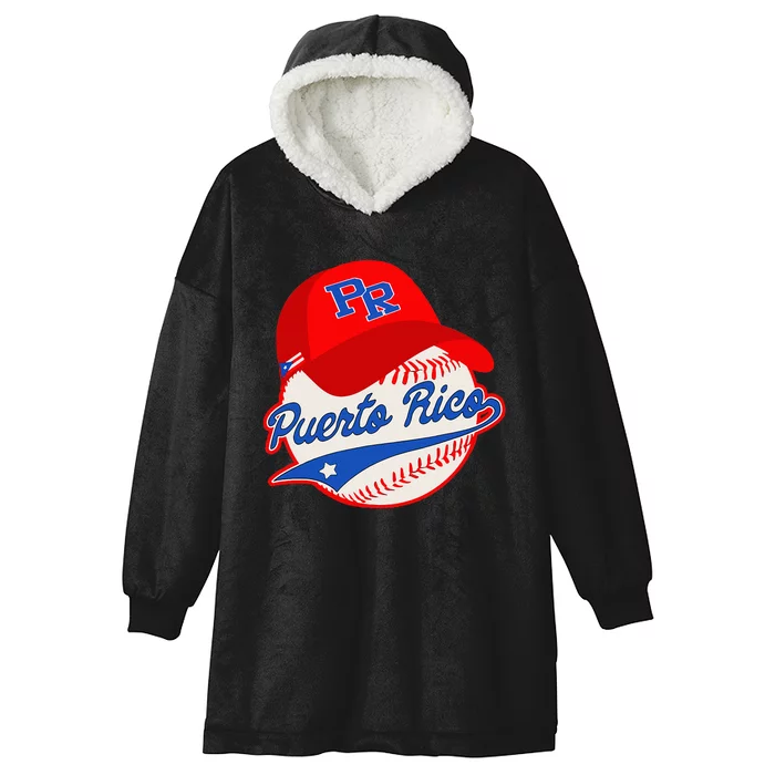 Boricua Puerto Rican Puerto Rico Baseball Hooded Wearable Blanket