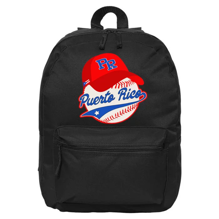 Boricua Puerto Rican Puerto Rico Baseball 16 in Basic Backpack