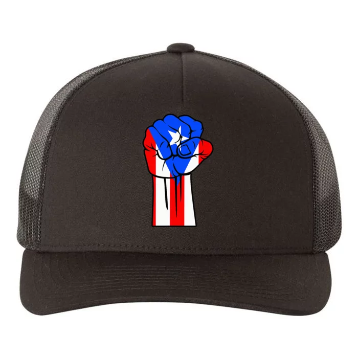 Boricua Puerto Rico PR Flag Puerto Rican Fist Hand Heritage Yupoong Adult 5-Panel Trucker Hat