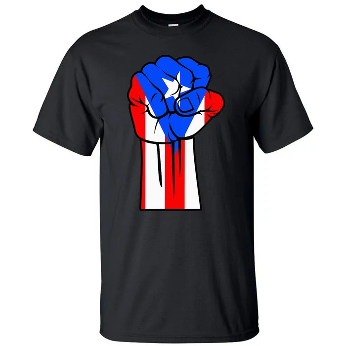 Boricua Puerto Rico PR Flag Puerto Rican Fist Hand Heritage Tall T-Shirt