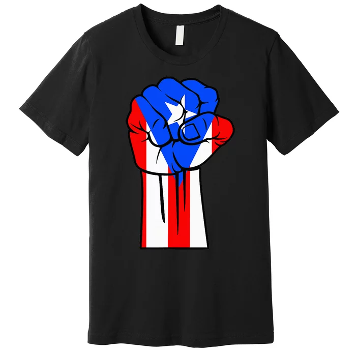 Boricua Puerto Rico PR Flag Puerto Rican Fist Hand Heritage Premium T-Shirt