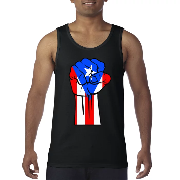 Boricua Puerto Rico PR Flag Puerto Rican Fist Hand Heritage Tank Top