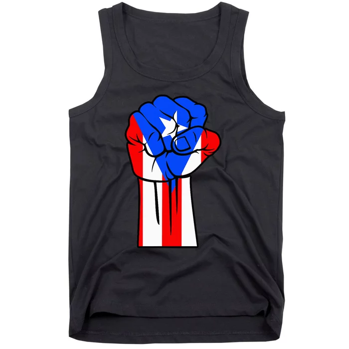 Boricua Puerto Rico PR Flag Puerto Rican Fist Hand Heritage Tank Top