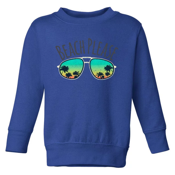 Beach Please Retro Surf Vintage Sunglasses Distressed Gift Toddler Sweatshirt