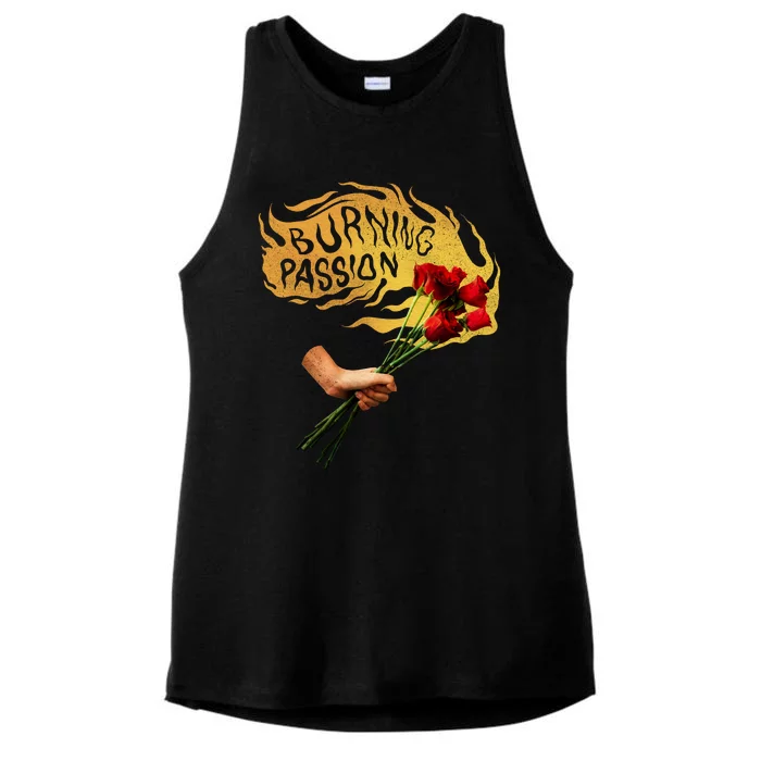 Burning Passion Rose Ladies Tri-Blend Wicking Tank