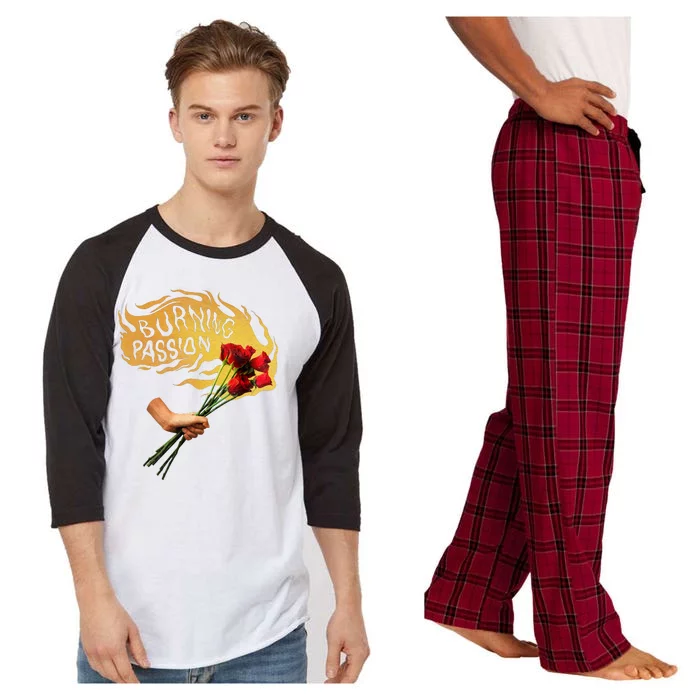 Burning Passion Rose Raglan Sleeve Pajama Set