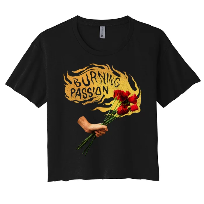 Burning Passion Rose Women's Crop Top Tee