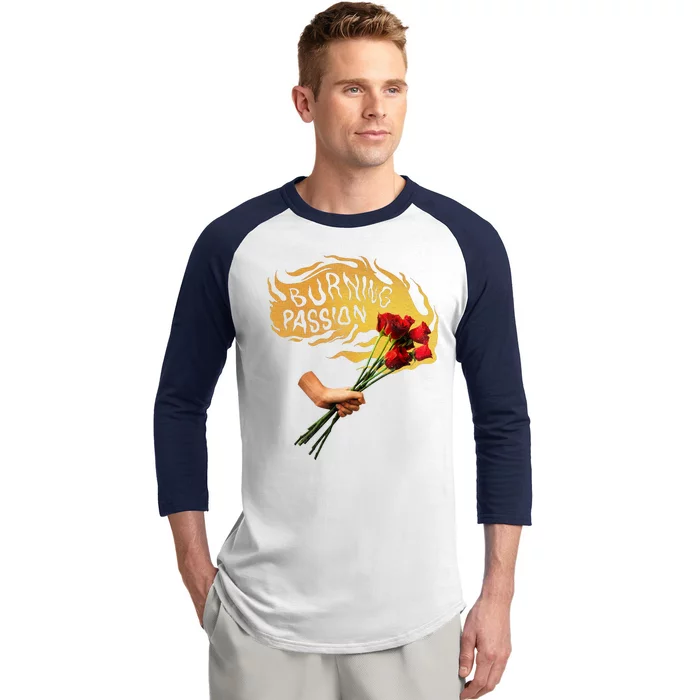 Burning Passion Rose Baseball Sleeve Shirt