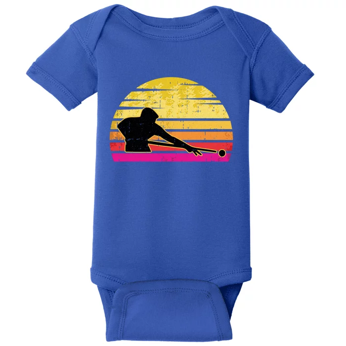 Billiards Player Retro Vintage Sports Pool Snooker Athlete Cute Gift Baby Bodysuit