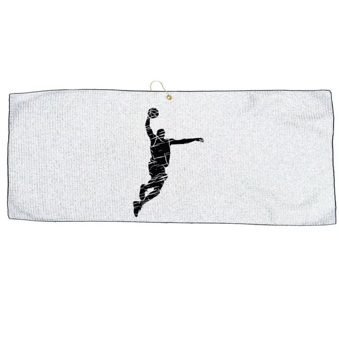 Basketball Player Retro Lines Large Microfiber Waffle Golf Towel