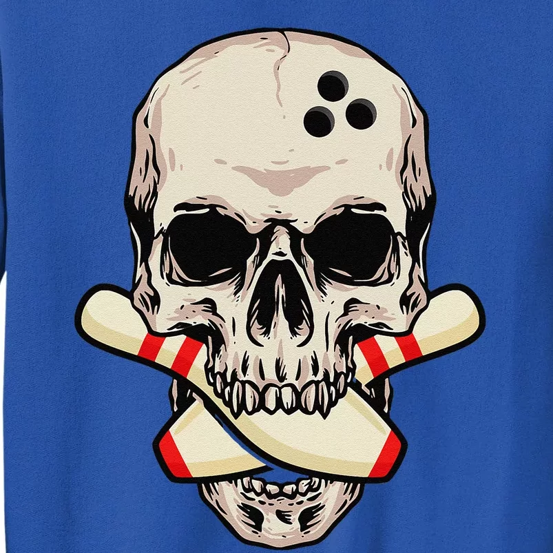 Bowling Pins Retro Skull Skeleton Head Bowling Ball Sweatshirt