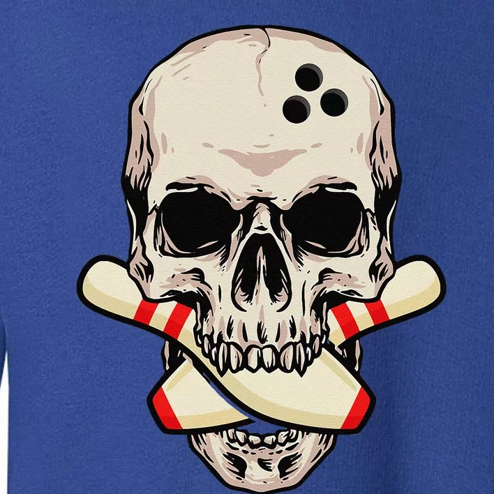 Bowling Pins Retro Skull Skeleton Head Bowling Ball Toddler Sweatshirt