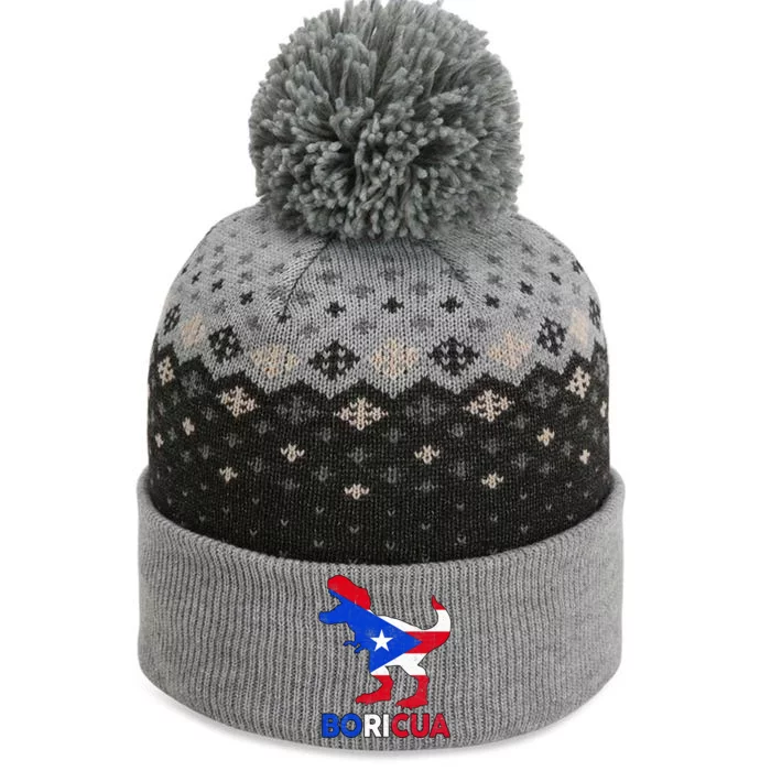 Boricua Puerto Rican Flag Dino Rico Heritage The Baniff Cuffed Pom Beanie