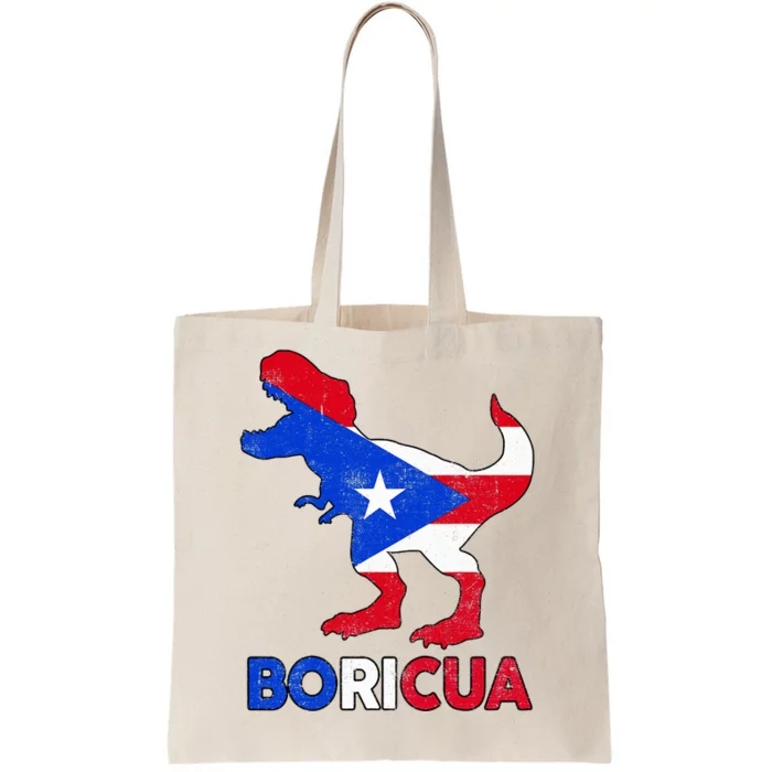 Boricua Puerto Rican Flag Dino Rico Heritage Tote Bag