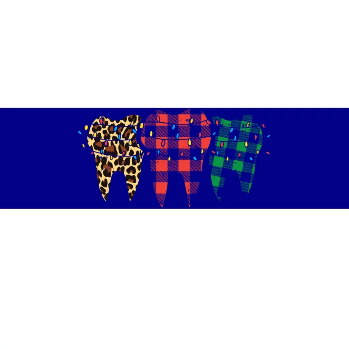 Buffalo Plaid Red Green Leopard Dental Teeth Dentist Gift Cool Gift Bumper Sticker