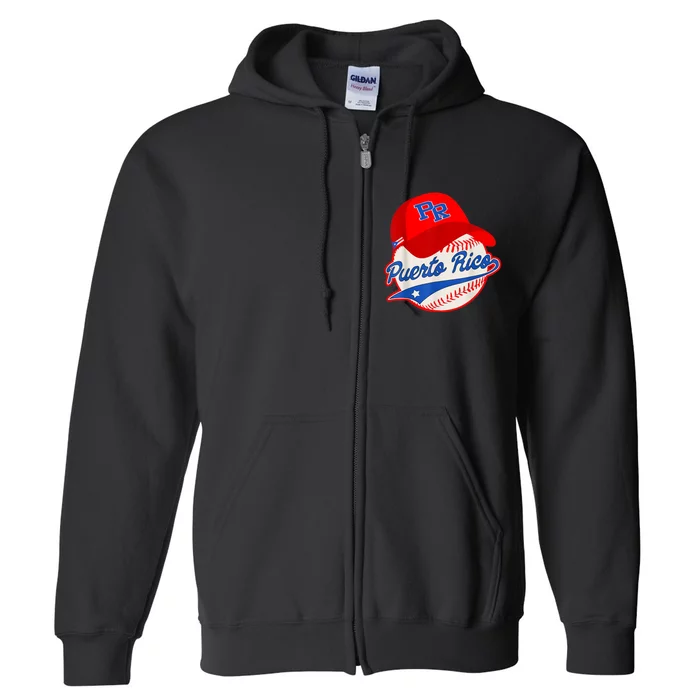 Boricua Puerto Rican Puerto Rico Baseball Full Zip Hoodie