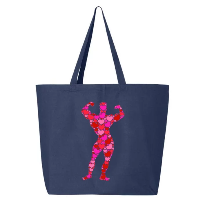 Bodybuilding Pink Red Heart Valentines Day Gift Body Builder Cool Gift 25L Jumbo Tote