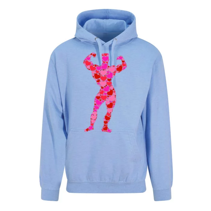 Bodybuilding Pink Red Heart Valentines Day Gift Body Builder Cool Gift Unisex Surf Hoodie