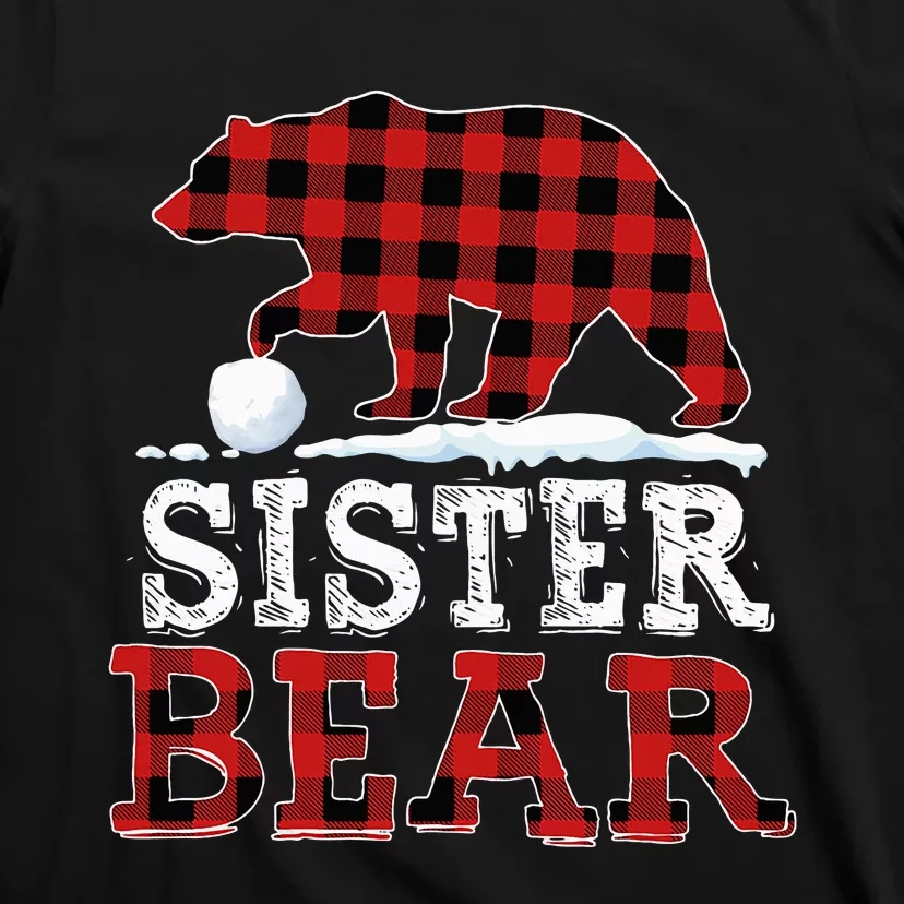 Buffalo Plaid Red Xmas Christmas Sister Bear Pajama Family T-Shirt