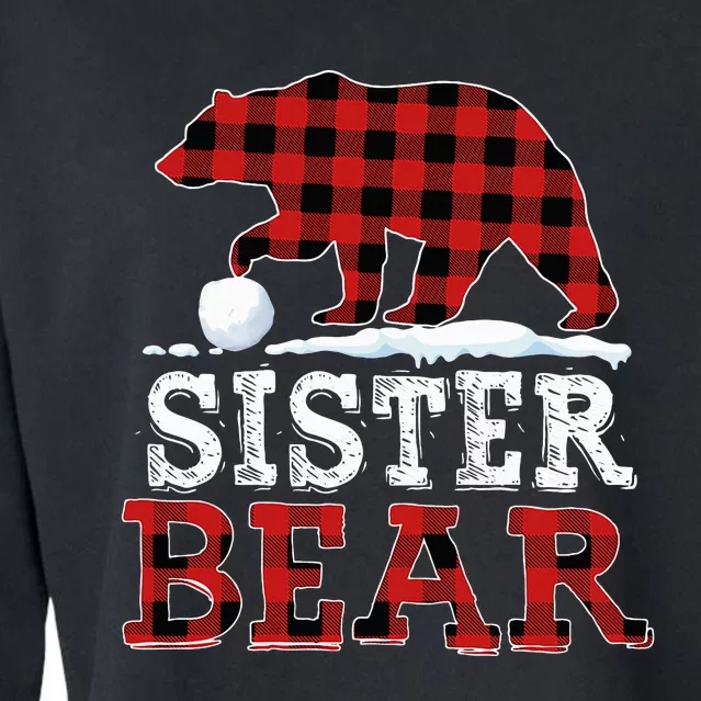 Buffalo Plaid Red Xmas Christmas Sister Bear Pajama Family Cropped Pullover Crew