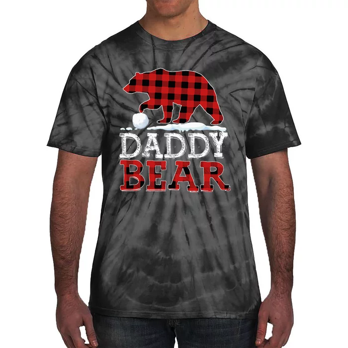 Buffalo Plaid Red Xmas Christmas Daddy Bear Pajama Family Tie-Dye T-Shirt