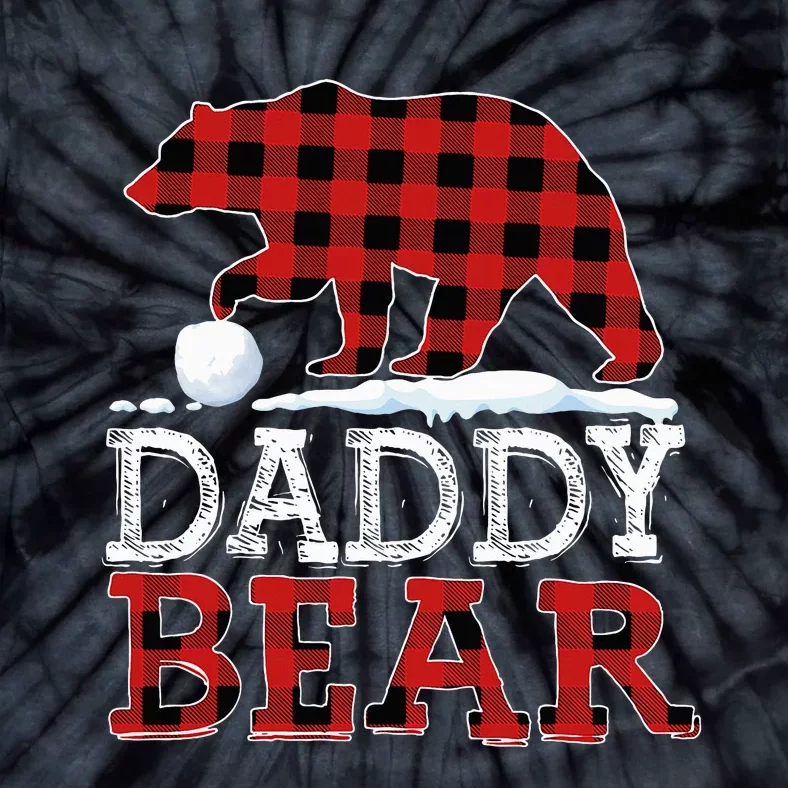 Buffalo Plaid Red Xmas Christmas Daddy Bear Pajama Family Tie-Dye T-Shirt