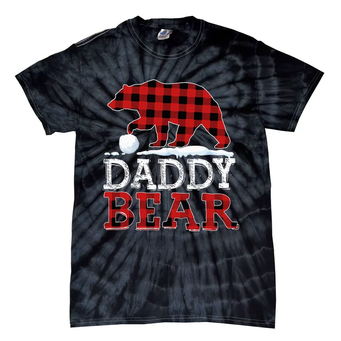 Buffalo Plaid Red Xmas Christmas Daddy Bear Pajama Family Tie-Dye T-Shirt