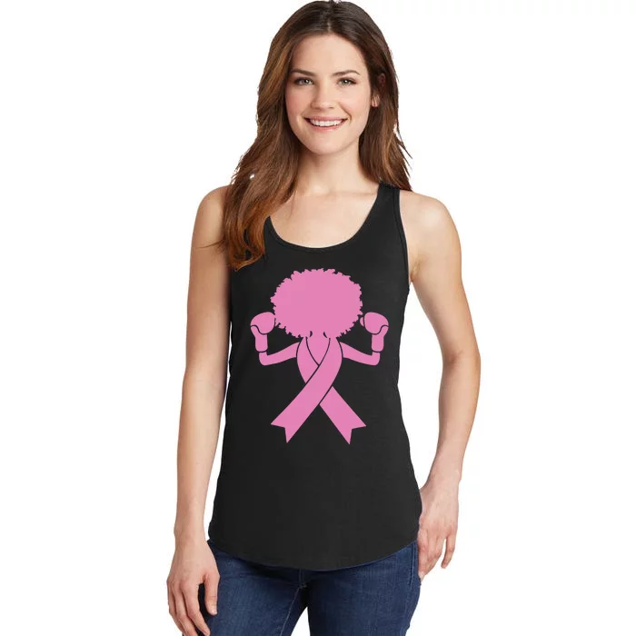 Boxing Pink Ribbon African American Breast Cancer Ladies Essential Tank