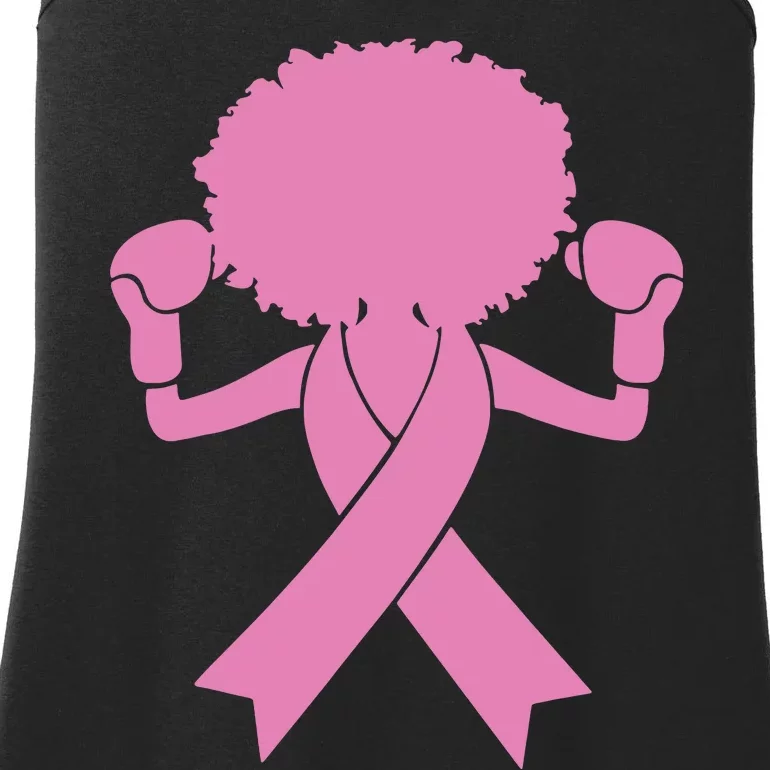 Boxing Pink Ribbon African American Breast Cancer Ladies Essential Tank