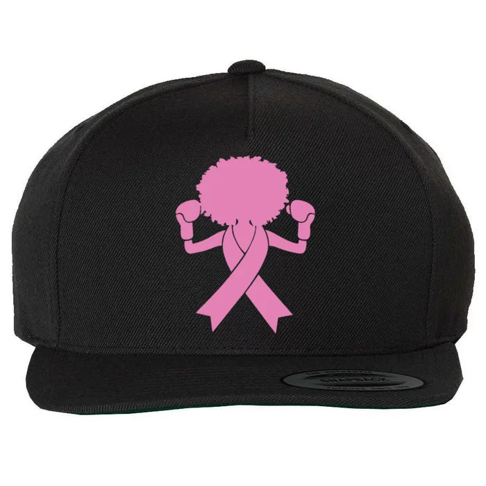 Boxing Pink Ribbon African American Breast Cancer Wool Snapback Cap