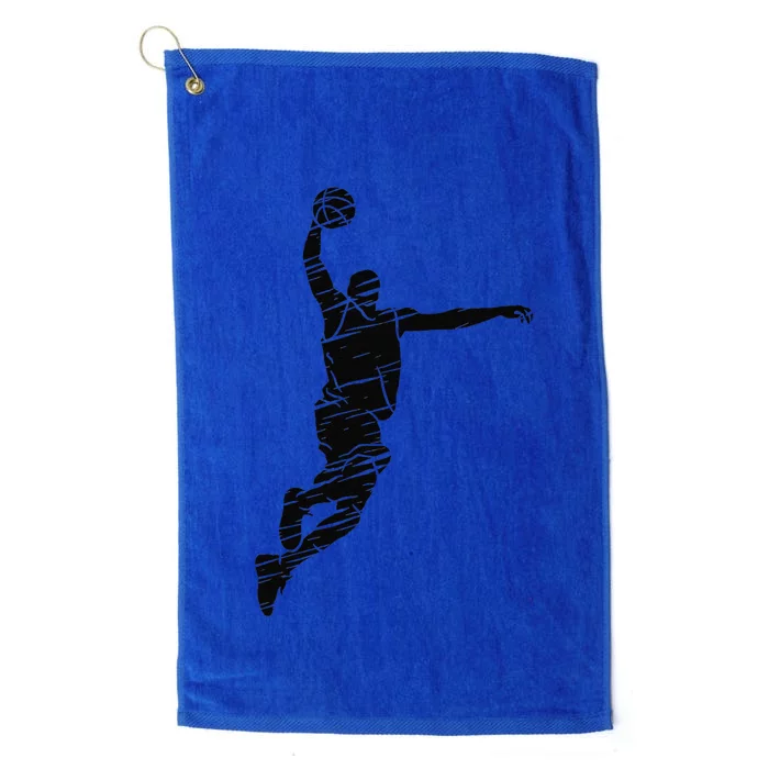 Basketball Player Retro Lines Platinum Collection Golf Towel