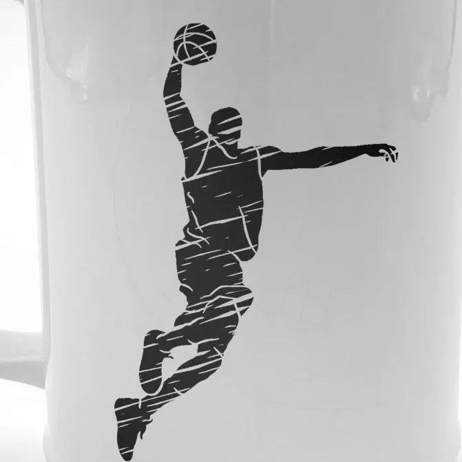 Basketball Player Retro Lines Front & Back Beer Stein