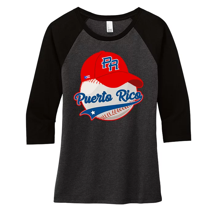 Boricua Puerto Rican Puerto Rico Baseball Women's Tri-Blend 3/4-Sleeve Raglan Shirt