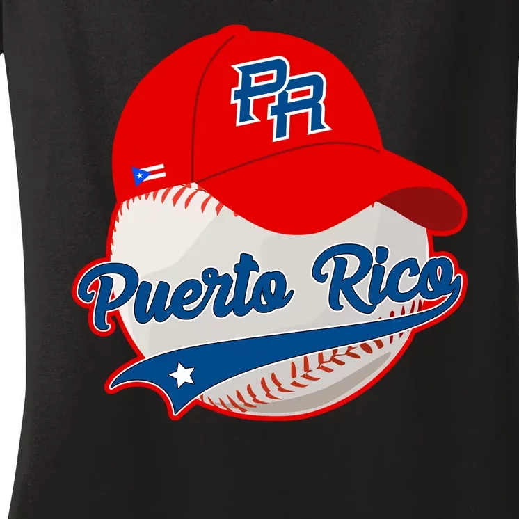 Boricua Puerto Rican Puerto Rico Baseball Women's V-Neck T-Shirt