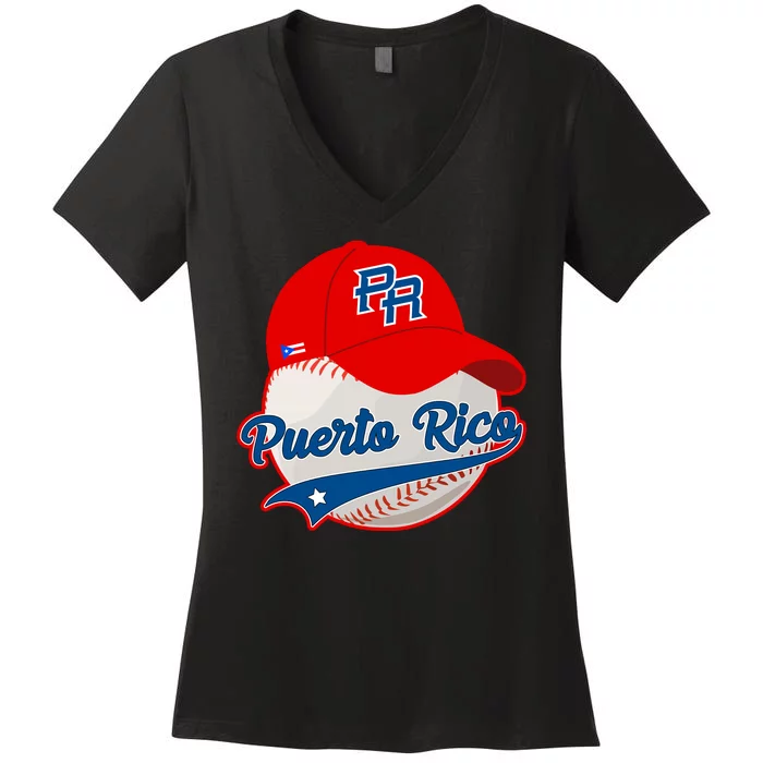 Boricua Puerto Rican Puerto Rico Baseball Women's V-Neck T-Shirt