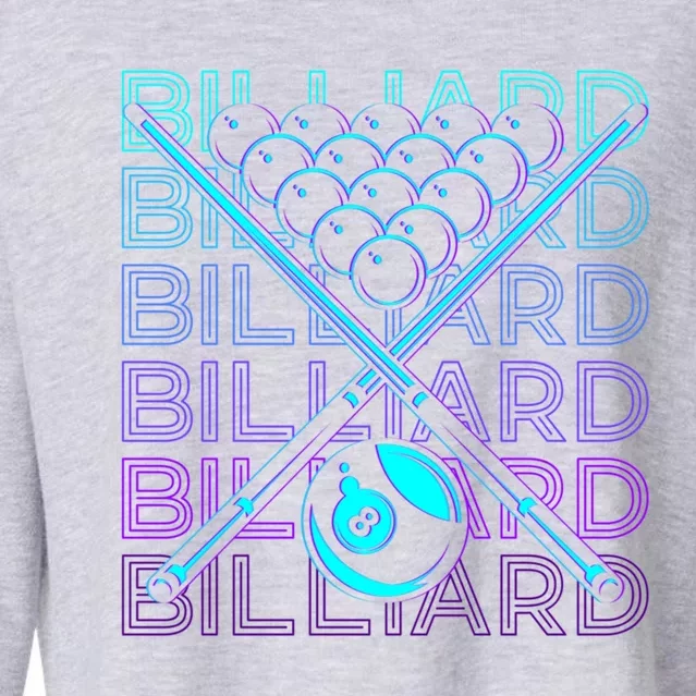 Billiard Player Retro Funny Gift Cropped Pullover Crew