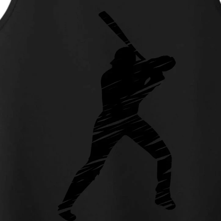 Baseball player retro lines Performance Tank