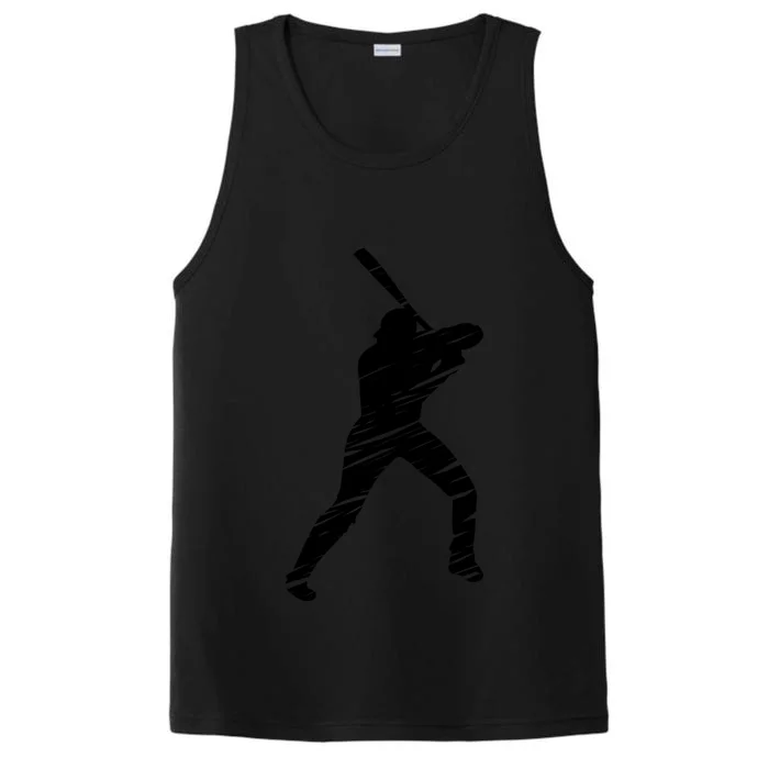 Baseball player retro lines Performance Tank