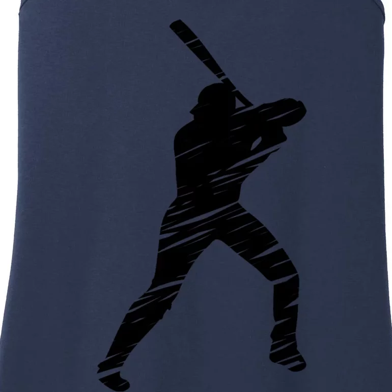 Baseball player retro lines Ladies Essential Tank